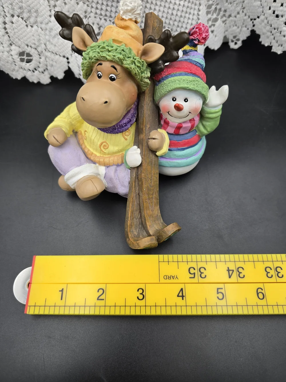 Home Interiors Multicolor Moose and Snowman Holiday Figurine